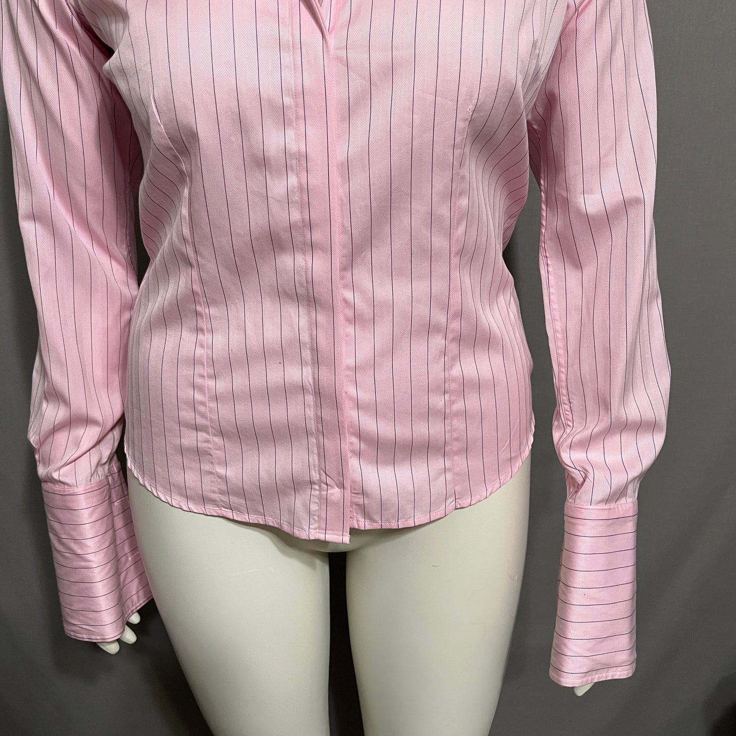 Thomas Pink Women’s Striped Cotton Shirt Long Sleeve Sz-10
