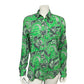 Lauren Ralph Lauren  Green Paisley Lightweight 100% Cotton Button Front Shirt Sz-Large