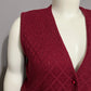 Women’s Sweater Sleeveless Vest Sz-XL Maroon Cotton