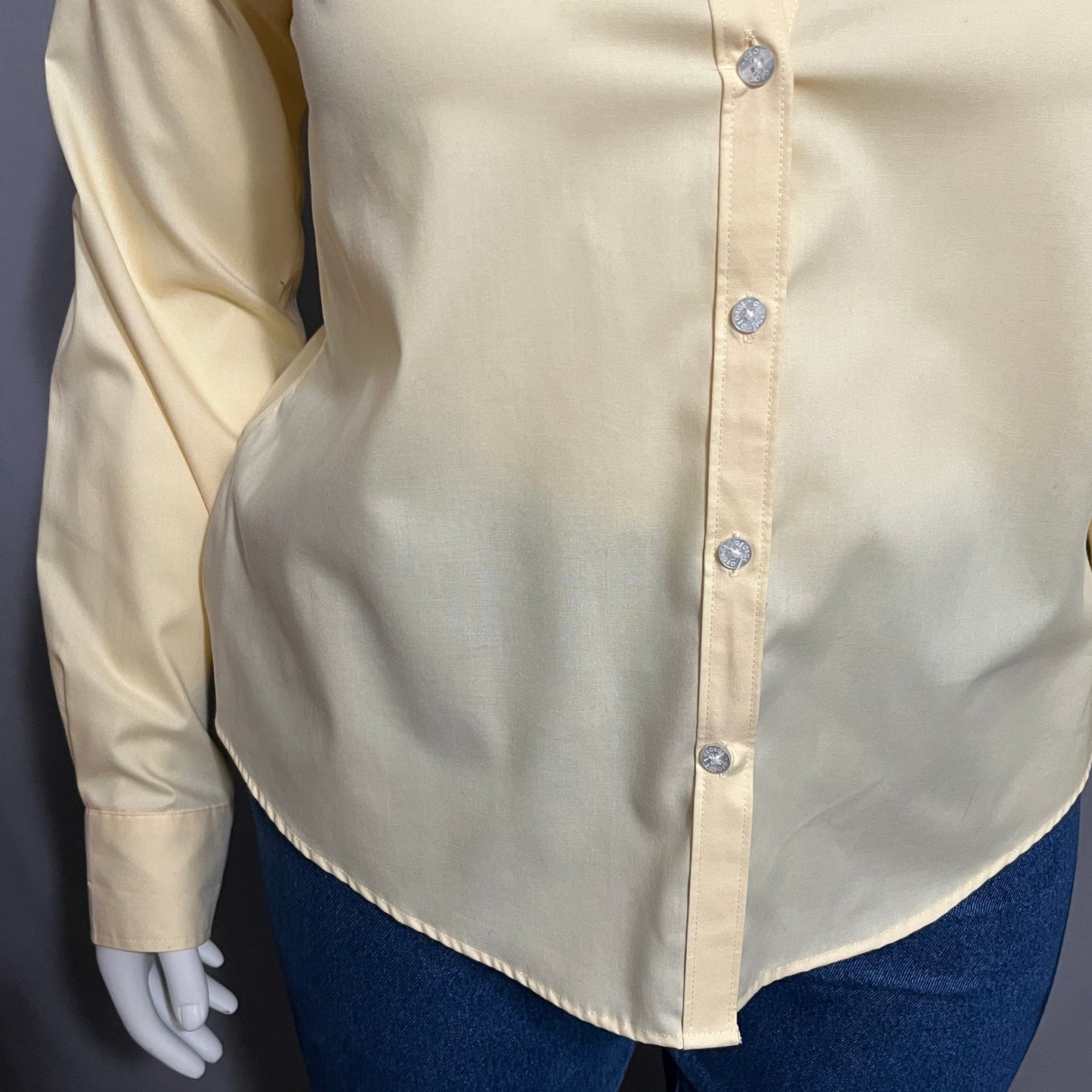 George Pale Yellow Women’s Button Front Cotton Shirt Sz-XL