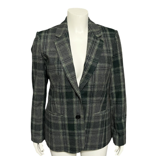 Chadwicks Green Plaid Wool Blend Blazer Sz-12