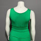 Sangria Sleeveless Green Layered Gathered Pleated Knee Length Dress Sz-Medium