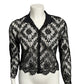Katherine Harestad Black Allover Lace Collared Blouse Sz-Medium/Large