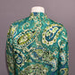 Laura Ashley Green Paisley Print Silk Linen Blend Lightweight Jacket Sz-Large