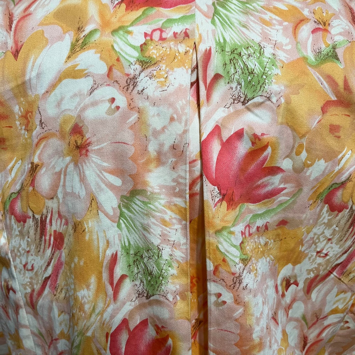 Coldwater Creek Peach Floral Cotton Lightweight Blazer Sz-XL