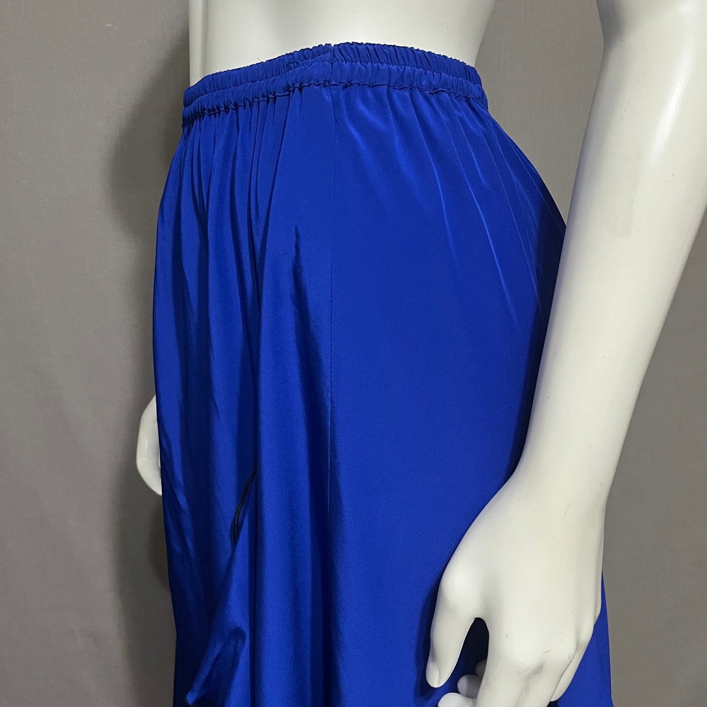 Cobalt Blue Womens With Ruffles Midi Length Flared Skirt Sz-Small