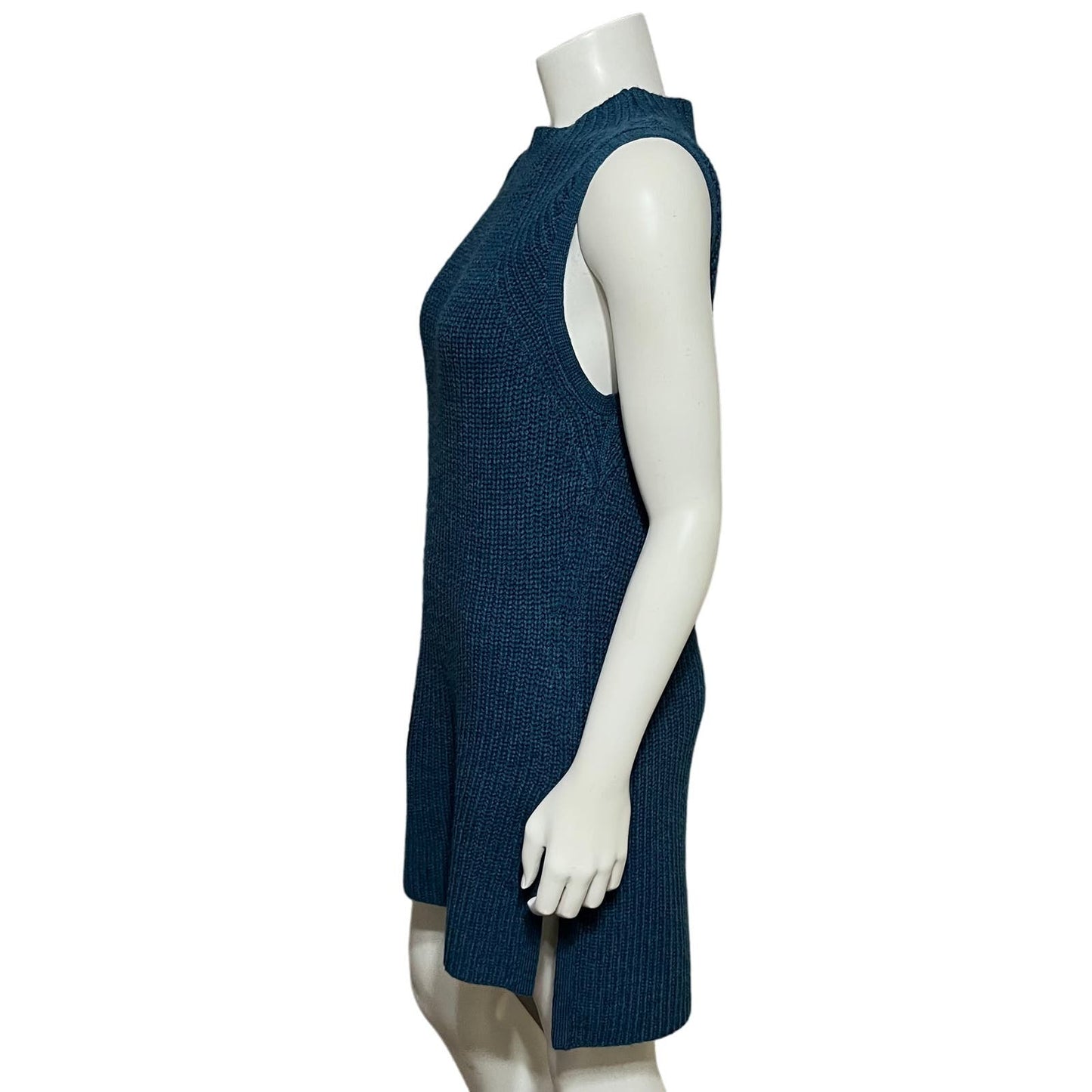 Toad&Co Teal 100% Merino Wool Sleeveless Sweater Vest Sz Large