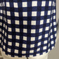 Banana Republic Checkered Print Navy White V-Neck Top