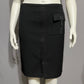BCBG Maxazria Black Cargo Style Front Zip Pencil Skirt Sz-12
