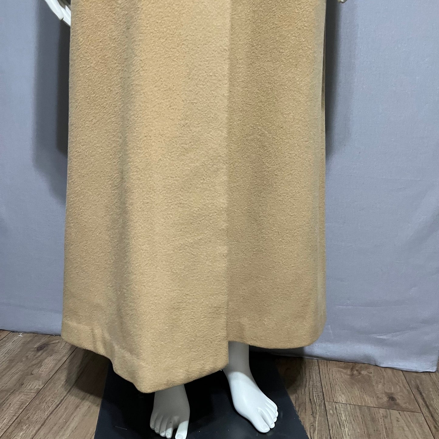 Liz Claiborne Camel Wool Cashmere Blend With Hood Longline Winter Coat Sz-12