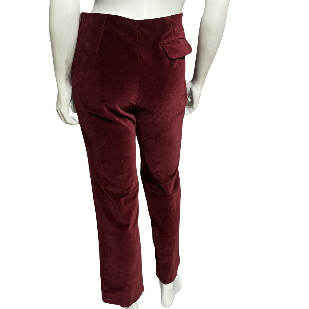 Newport News Maroon Cotton Velvet Pants Sz-6