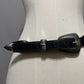 Tony Lama Black Distressed Leather Western Style Silver Hardware Belt Sz-Large