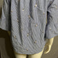 Westport 100% Cotton Blue Embroidered Floral Stripe Boatneck Shirt Sz-Large