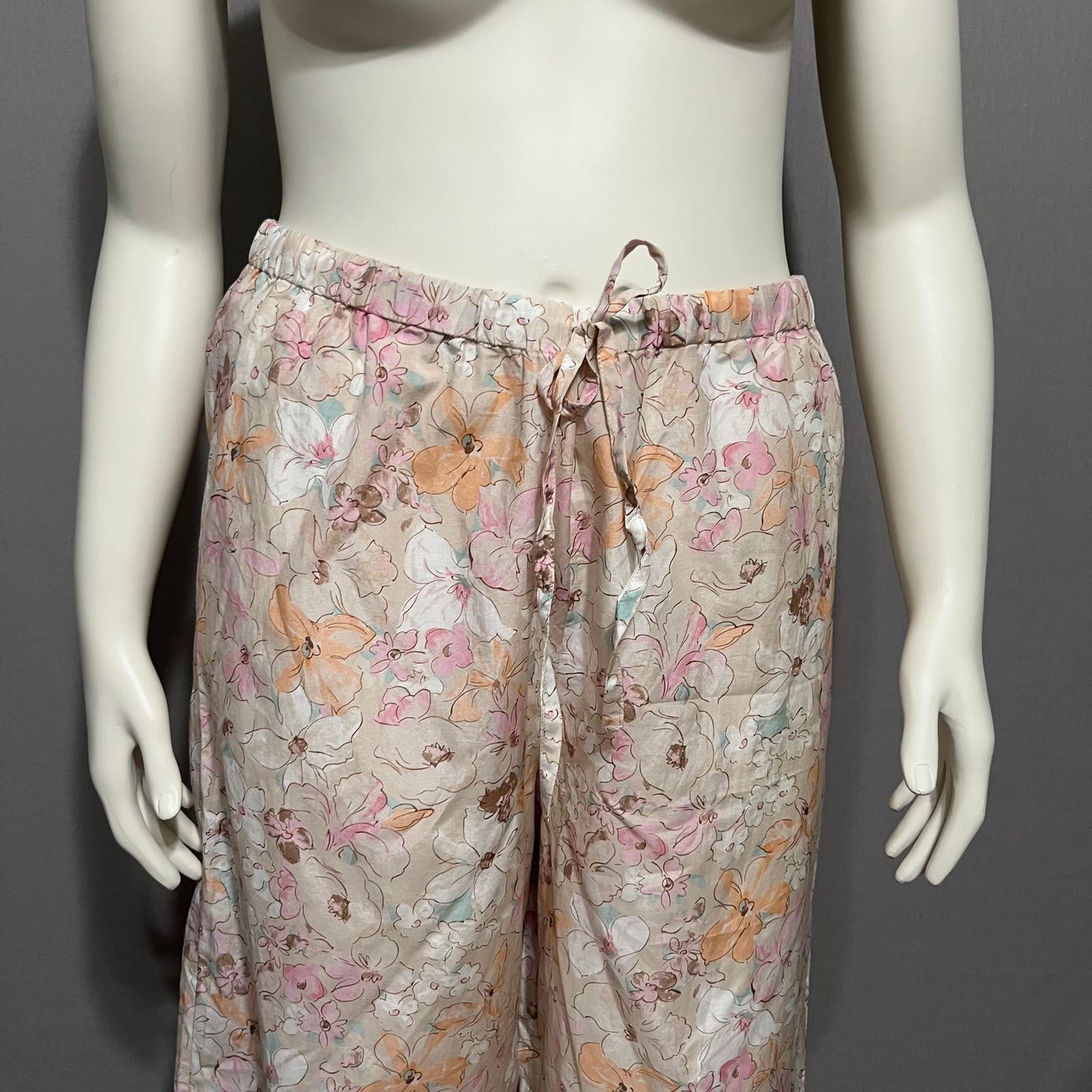 Haven Well Floral Cotton Silk Blend Pull On Pants Sz-Large