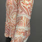 BCBG Sheer Peasant Boho Paisley Print Long Sleeve Blouse Sz-Large