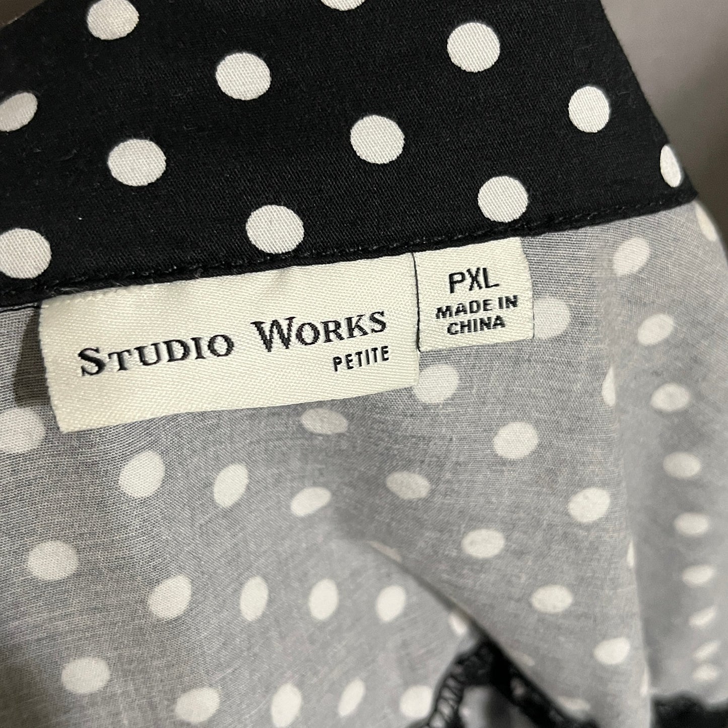 Studio Works Women Cotton Lightweight Jacket Polka Dot Sz-XL Petite