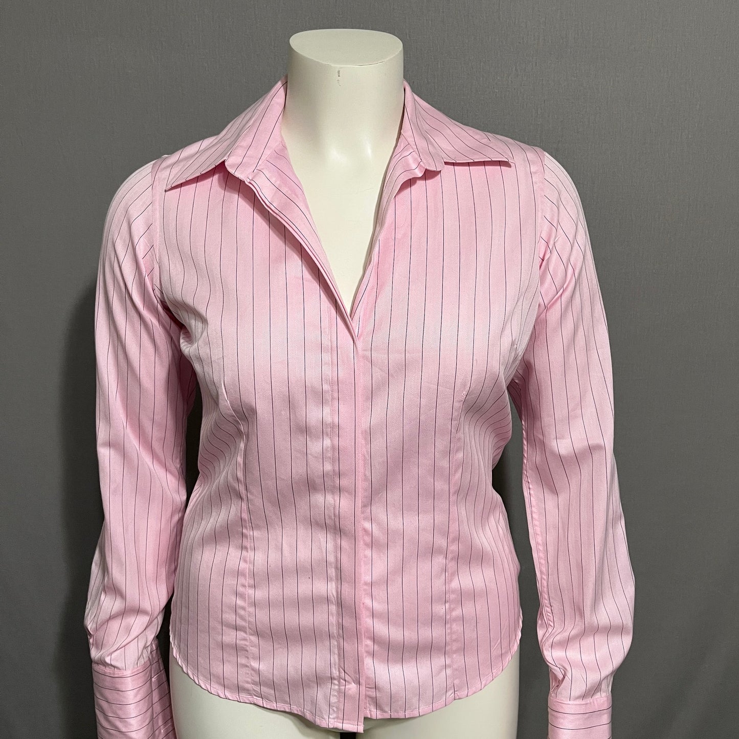Thomas Pink Women’s Striped Cotton Shirt Long Sleeve Sz-10