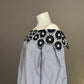 Loft Off The Shoulder Floral Crochet Striped Shirt Sz Large