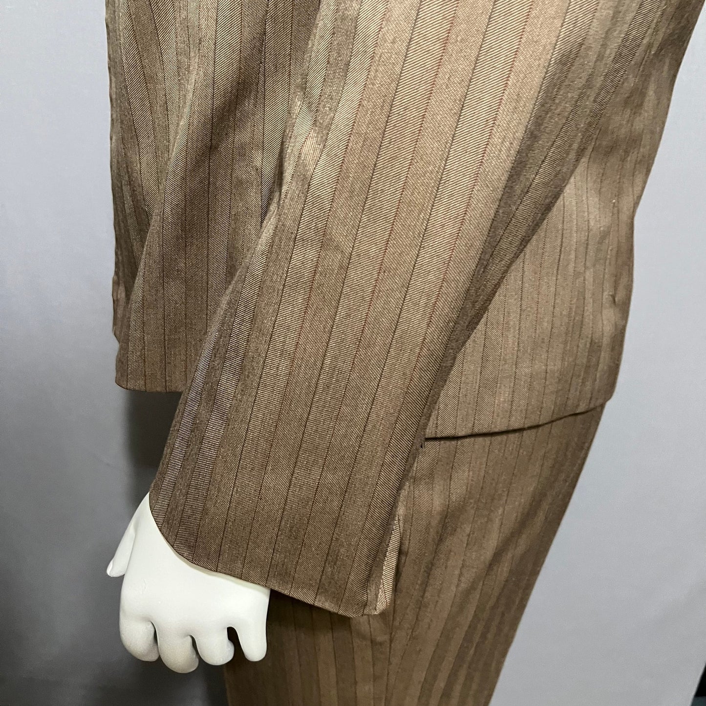 Evan Picone Brown Striped 2Pc Jacket & Pant Casual Set Sz-14W