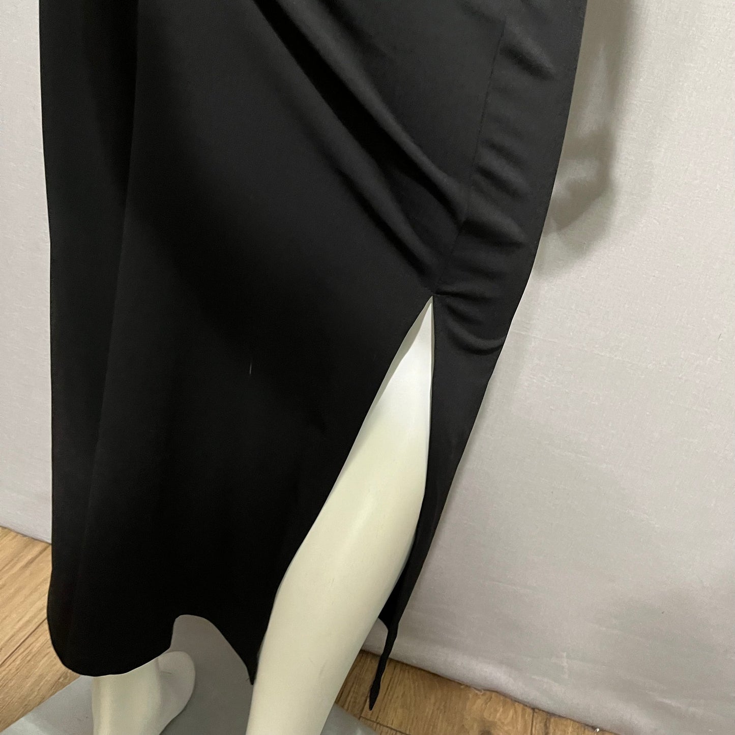 G.I.L.I. Black Pull On Stretch With Side Split Wide Leg Pants Sz-XXSP