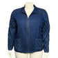 Alfred Dunner Dark Denim With Gold Studded Sleeves Zip Front Jacket Sz-18