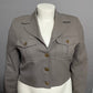 Vintage Georgiou Studio 100% Wool Taupe Cropped 3 Button Blazer Sz-14-XL