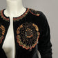 Saint Tropez West Black Velour Artsy Beaded & Sequins Blazer Sz-Medium