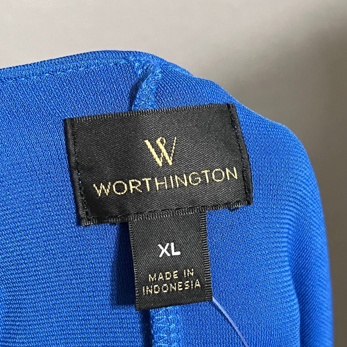 Worthington Blue Sleeveless Fitted Knit Overlay Shell Dress Sz-XL