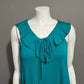 Mittoshop Turquoise Knit Ruffle Collar Casual Vacation Dress Sz-Small