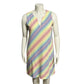 Lands End Rainbow 100% Cotton Striped Knit Sleeveless Dress Sz-Medium