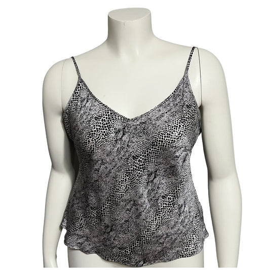 Worthington Black Snake Print 100% Silk Camisole Sz-Large