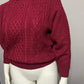 Studio Burgundy Chunky Cable Knit Turtleneck Sweater Sz-Medium