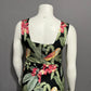 Vintage Tommy Bahama Tropical Parrot Print 100% Silk Floral Maxi Dress Sz-10