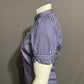 Thomas Pink Womens Purple 100% Cotton Striped Shirt Ruffle Short Sleeve  Sz-10