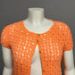 Vintage Soft Open Knit Orange Cardigan Sweater Sz-Small/Medium