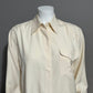 Corbin Collection 100% Silk Cream Button Front Casual Shirt Sz 4