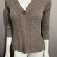 Carole Little Grayish Brown One Button Cardigan Sweater Sz-XS