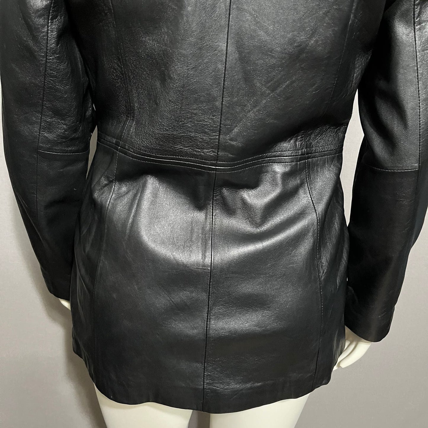 Jaqueline Ferrar Genuine Lambskin Leather Double Breasted Jacket Sz-Medium