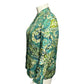 Laura Ashley Green Paisley Print Silk Linen Blend Lightweight Jacket Sz-Large