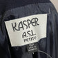 Kasper Navy Draped Gold Chain Collarless  Career Blazer Sz-6P