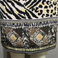 FUDA Vintage Safari Jungle Animal Print Faux Wrap Silk Skirt Sz-Large