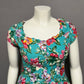 Tangibles 100% Cotton Scalloped Floral Tea Party Flare Dress Sz-Medium