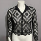 Katherine Harestad Black Allover Lace Collared Blouse Sz-Medium/Large