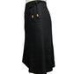 Edward Black 100% Linen Fit & Flare Midi Skirt Sz-12