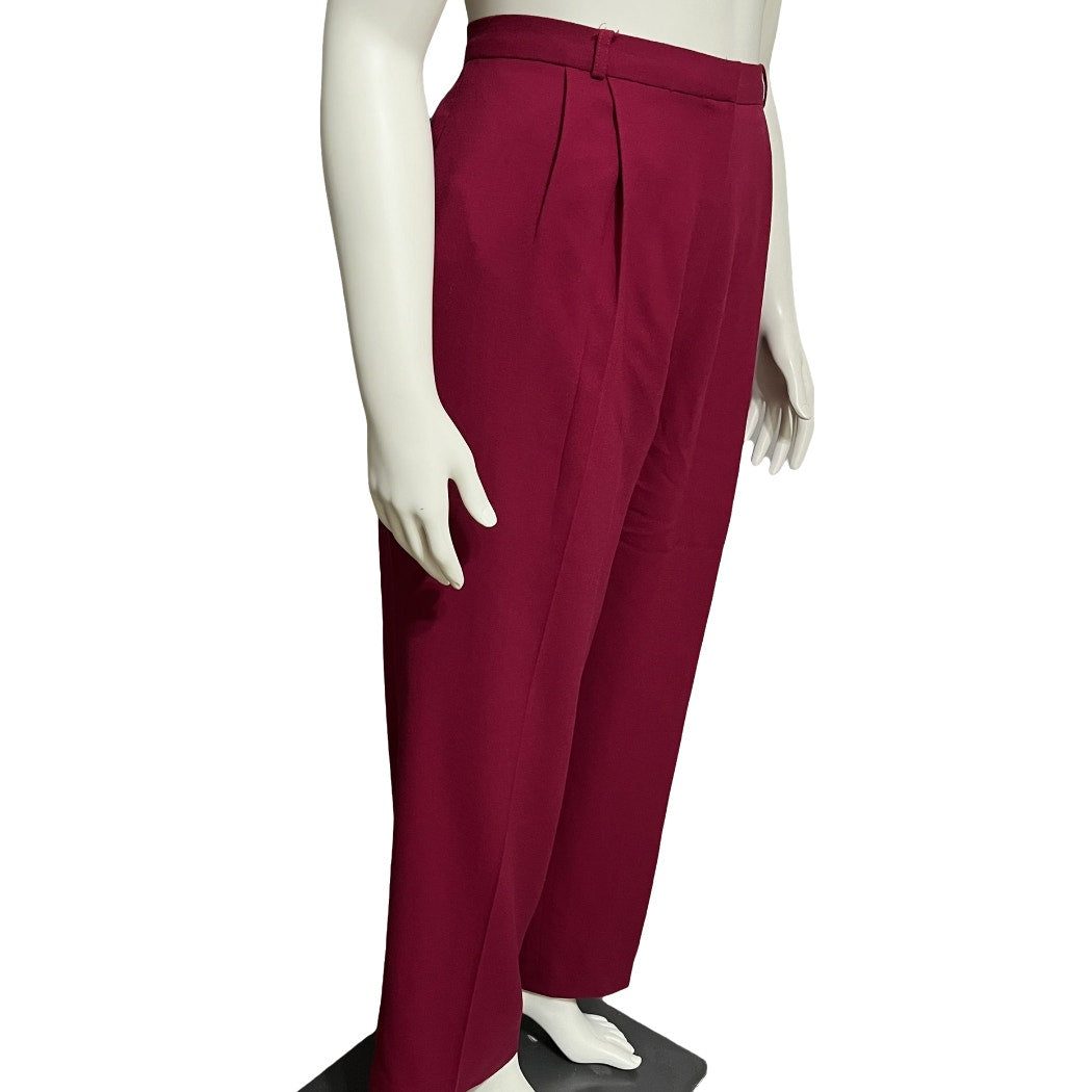 Talbots Cranberry 100% Wool High Waisted Career Pants Sz-16