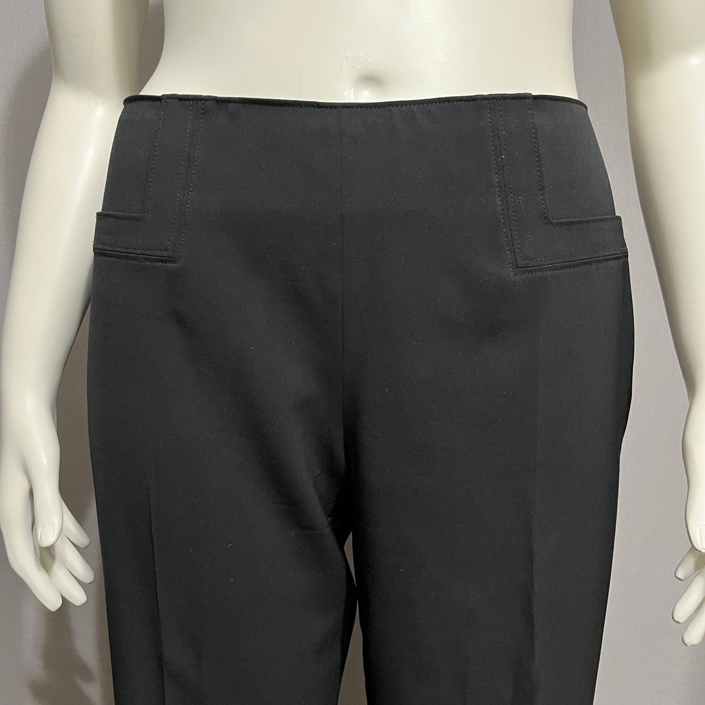 Gucci Black Flat Front Career Gold Buckle Trouser Pant Sz-48 (Large)