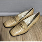 Talbots Tan Crocodile Pattern Italian Leather Loafer Sz-8 1/2