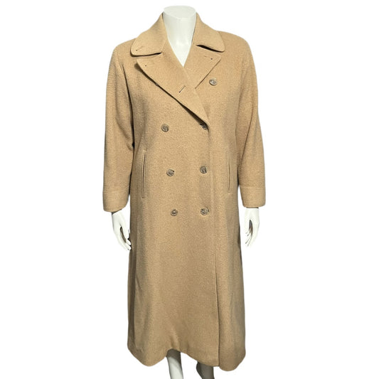 Calvin Klein Camel Hair Wool Double Breasted Tan Coat Sz-6 (Large)