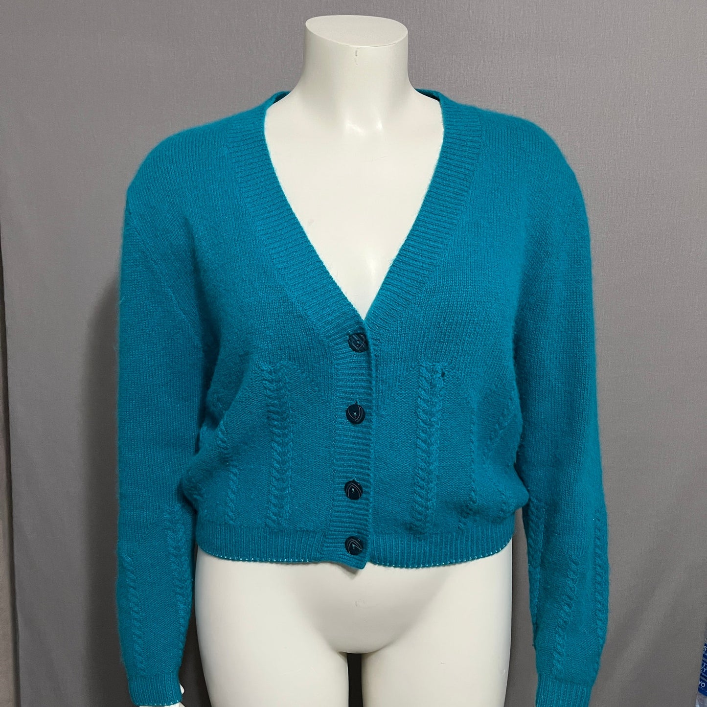 Vintage OBR Lambswool Rabbit Hair Cropped Sweater Cardigan Sz-Small