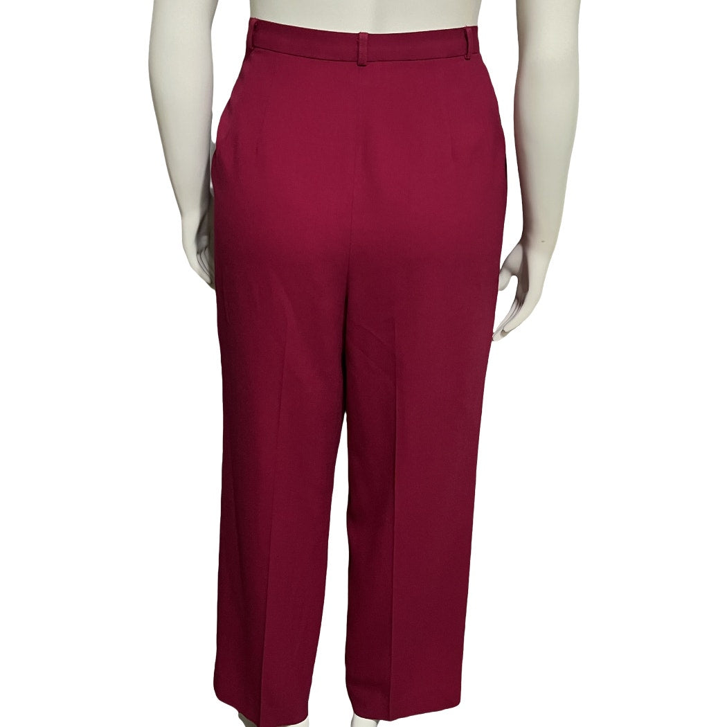 Talbots Cranberry 100% Wool High Waisted Career Pants Sz-16